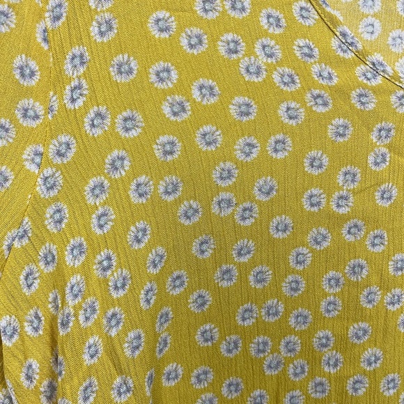 Pleione Womens Top S Yellow Blue Floral Balloon Sleeves Tiered Pullover Boho NWT - Picture 4 of 14